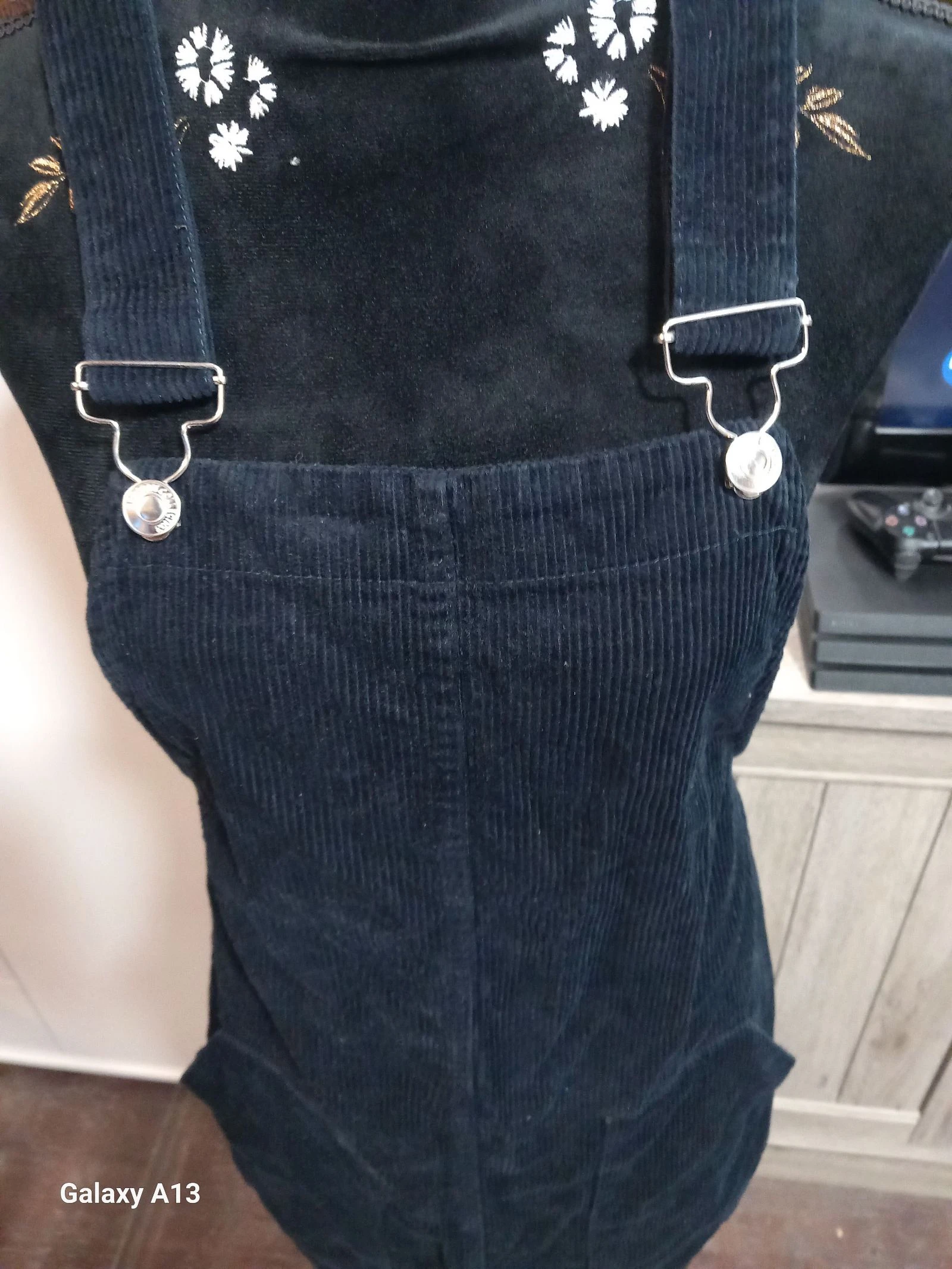Prachtige zwarte ribbelige fluwelen overalljurk - Bershka (maat S / 36) – photo 2